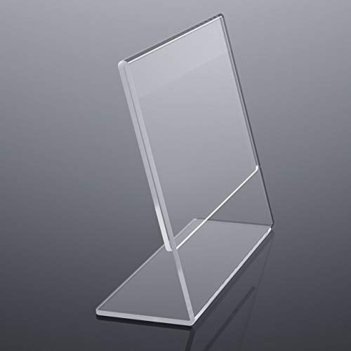 NIUBEE Acrylic Sign Holder 8.5x11 Inches 3 Pack Landscape, Slant Back Clear Paper Frames, Plastic Flyer Display Holder, Document Menu Table Stand for Office, Store, Restaurant -Horizontal - Image 4