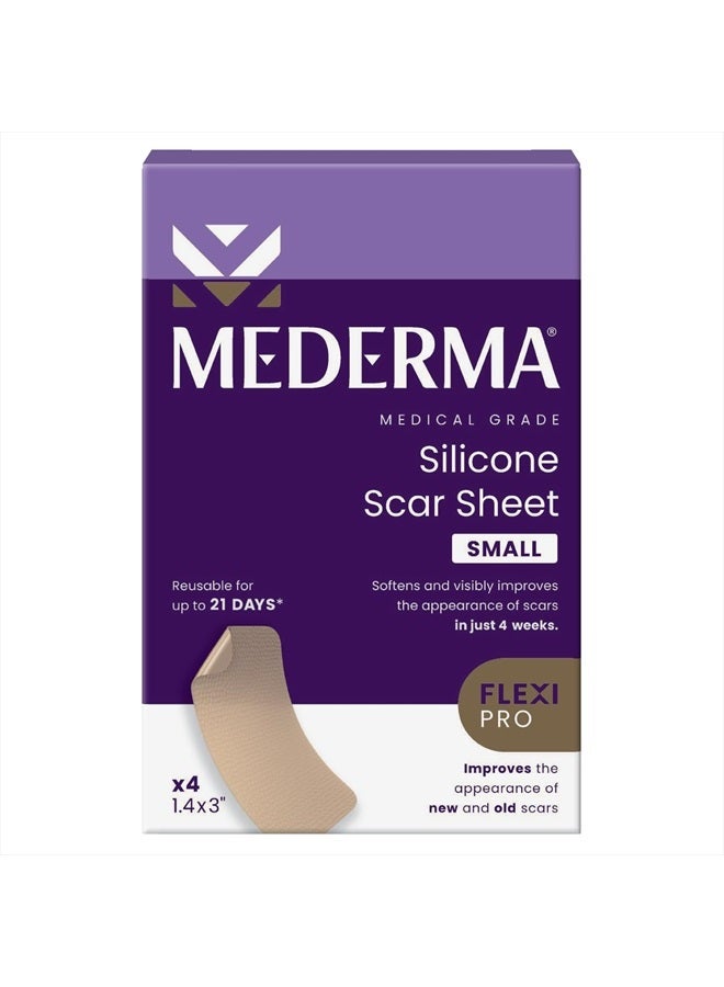 Mederma Medical Grade Silicone Scar Sheets; Improves The Appearance of Old and New Scars; for Injury, Burn and Surgery Scars, 4 Count - Image 1