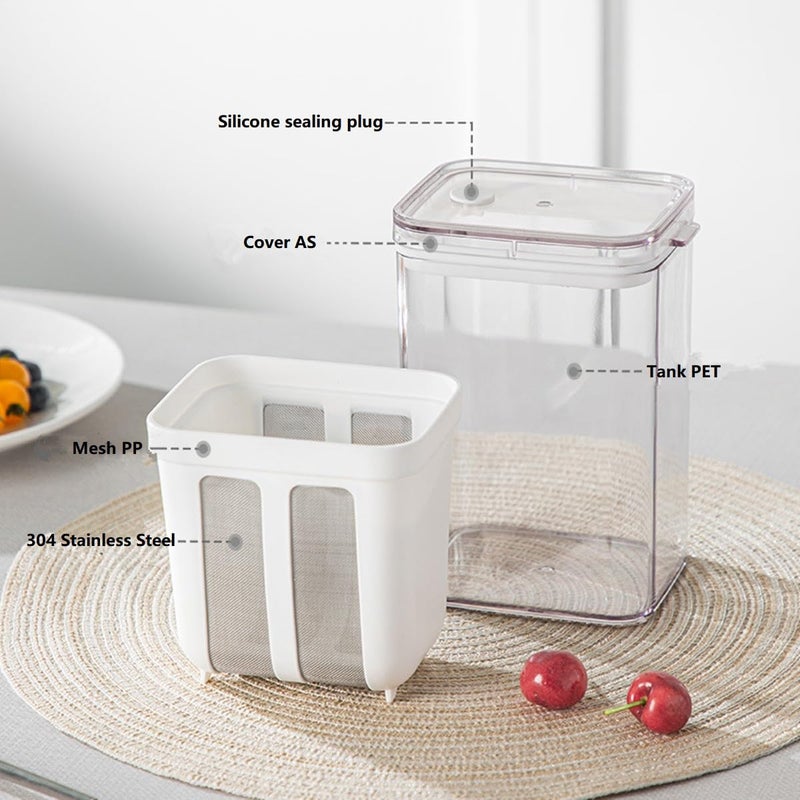 FindXeink Yogurt Strainerâ€”[1.16QT/0.29GAL] Total & [0.55QT/0.1375GAL] Filter, Greek Yogurt Strainer Yogurt Press, BPA-Free PP Strainer for Whey Separation & Greek Yogurt Maker(Total1.16QT) - Image 3