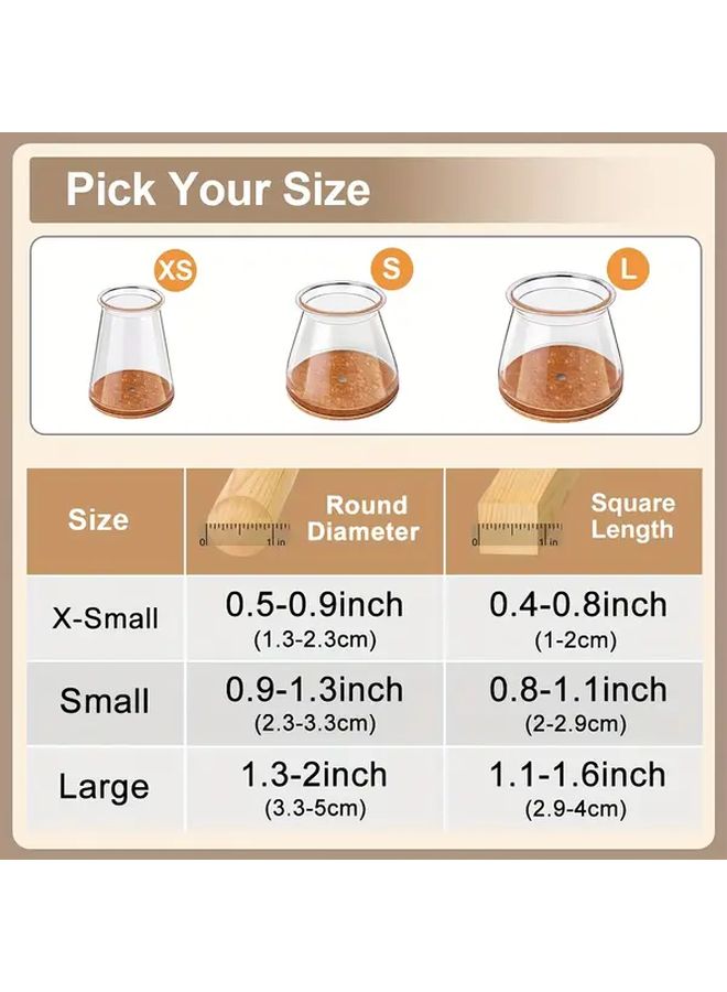8 Pcs Chair Leg Protectors Quiet Durable Floor Covers For Hardwood Floors - Image 3