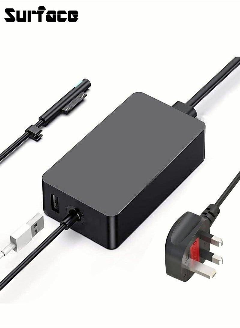Surface Surface Pro Charger 65w Microsoft Surface Pro Charger 15V 4A Surface Charger Compatible with Microsoft Surface Pro 8/7/6/5/4/3 Surface Book 2/1 Surface Go 3/2/1 Tablet Laptop Charger  - Image 1