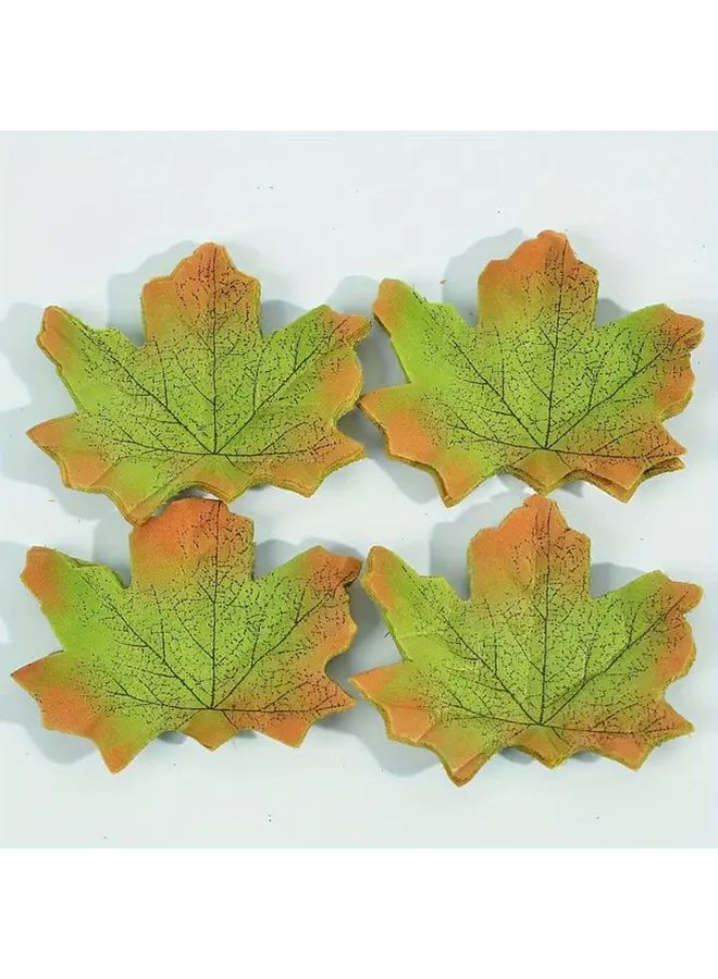 200pcs Mixed Colors Artificial Maple Leaf Wreath Realistic Fall Foliage Orange Red Yellow Green Brown Golden Plastic Indoor Outdoor Home Wedding Christmas Thanksgiving Tabletop Or Wall Hanging No Maintenance Required - Image 3