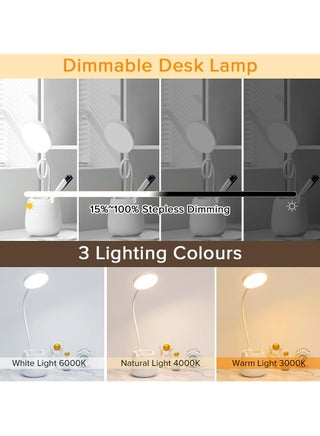 Rechargeable Table Lamp, Multifunctional LED Desk Lamp, Eye-protection 3 Color Temperature Bedside Lamp for Reading, Home Office Study Lamp, Dimmable Reading Light, Office Lamp - view 2