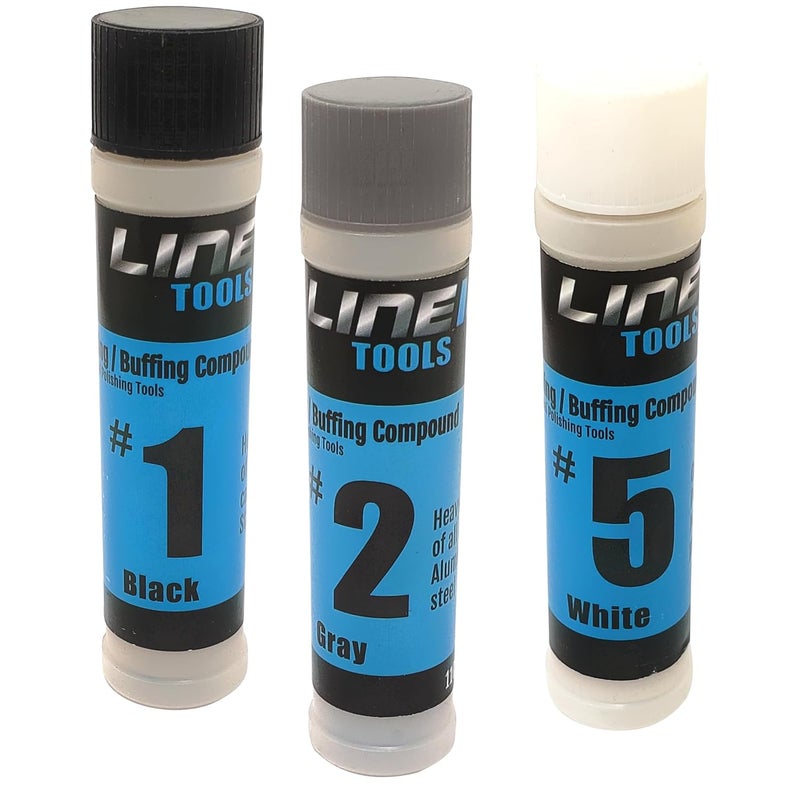 LINE10 Tools 3pk Hard Metal Polishing Buffing Compound Kit 4oz Bar Stainless Steel, Chrome,Iron,Aluminum Mag Automotive Golf Club Restoration Knife Blades Gun Rock Solid Stick Tarnish Scratch Removal - Image 1