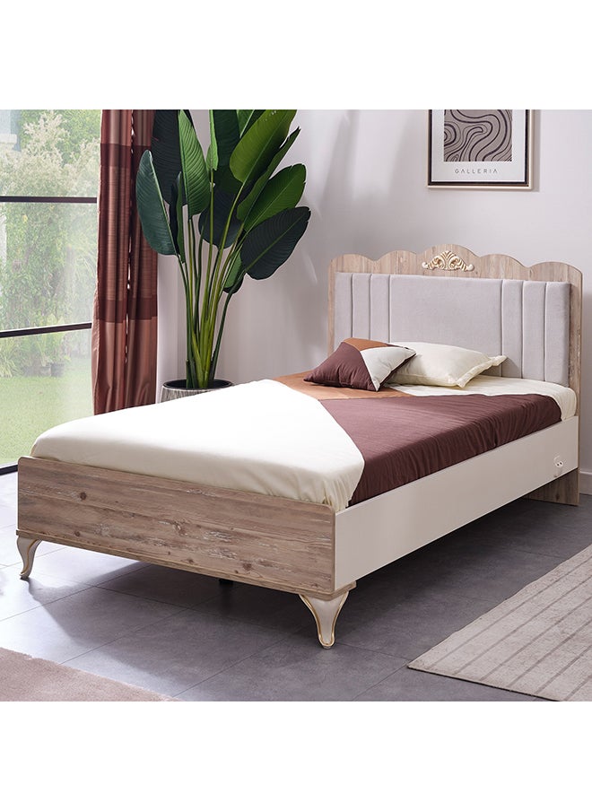 Home Box Meadow Smart Twin Bed with Upholstered Headboard 205 x 110 x 126 cm, Mattress Size - 120x200cm  - Image 1