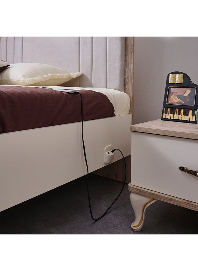 Home Box Meadow Smart Twin Bed with Upholstered Headboard 205 x 110 x 126 cm, Mattress Size - 120x200cm  - Image 5