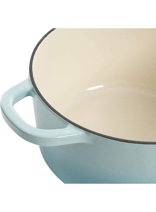 Crock-Pot Artisan Round Enameled Cast Iron Dutch Oven, 5-Quart, Aqua  - Image 4