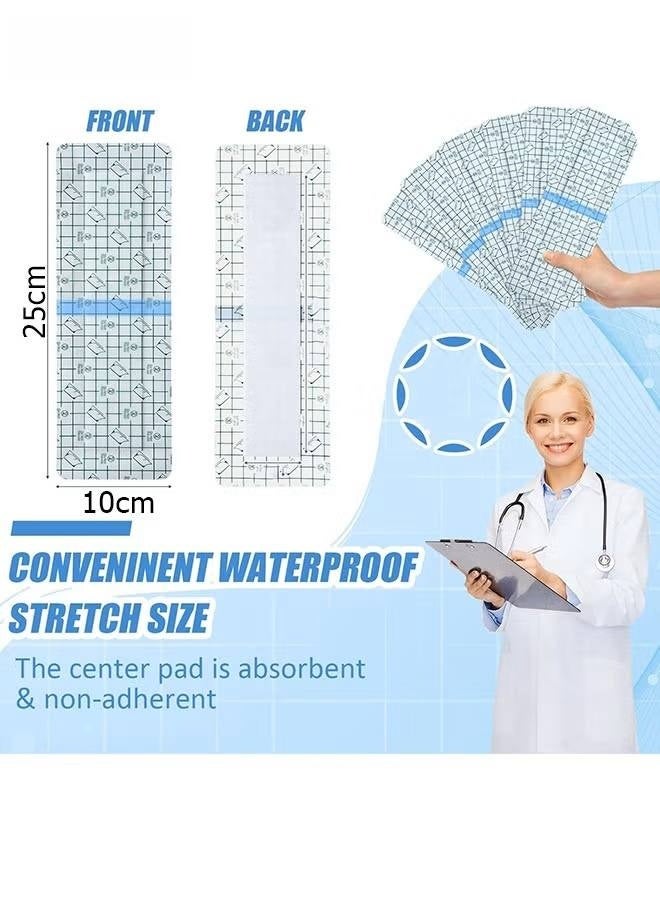 C-Section complex Waterproof Bandages - 10*25cm Tummy Tuck Shower Protector Scar Covers - with Non Stick Center Pad - Large Wound Care Supplies (6PCS) - Image 2
