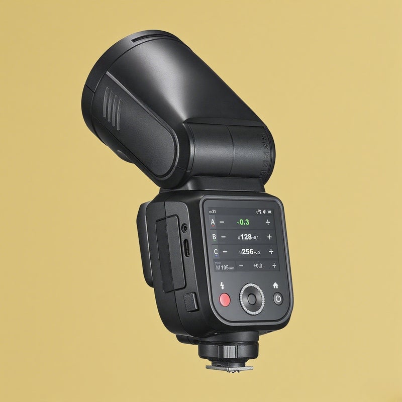 إضاءة فلاش لกล้อง لاسلكية V100 2.4G رأس دائري فلاش على الكاميرا إضاءة فلاش سريعة TTL بقوة 100 واط شاشة تحكم لمس مصباح تصميم LED مدمج مع فلاش فرعي منفصل بطارية ليثيوم محددة بدلاً من أجهزة Panasonic GH4، LX100، DMC-GF1، DMC-G85، DMC-GX85، DMC-LX100، DMC-FZ2500GK، S1، ولأجهزة Olympus E-M1، PEN-F، E-M10II، E-PL8، E-P5، E-M10III - Image 4