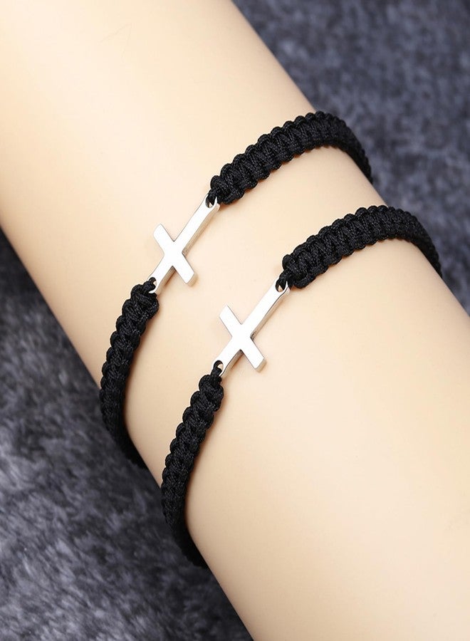 Korotho Christian Cross Bracelets for Women Men, Matching Cross for Best Friends Couples Friendship Gifts for 2 Jesus Christian bangle Jewelry Christmas Baptism Easter Gifts for Her Him (BB) - Image 3