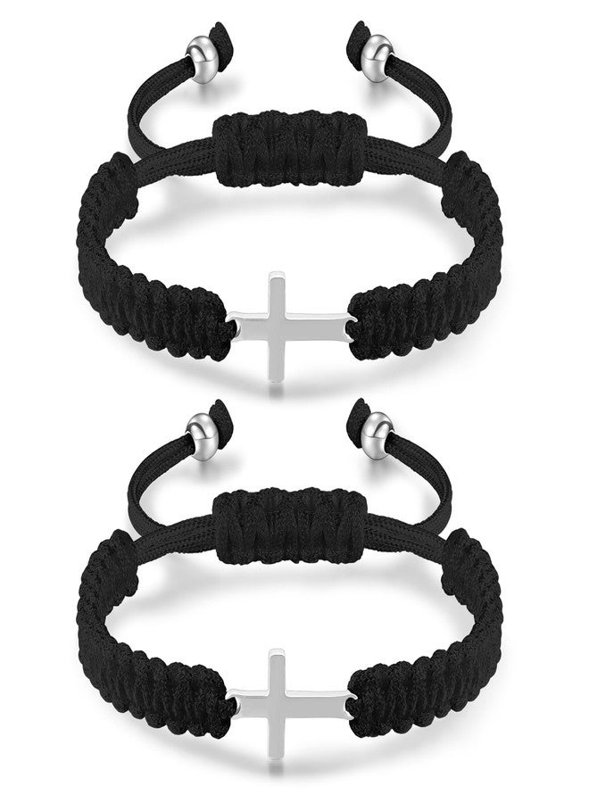 Korotho Christian Cross Bracelets for Women Men, Matching Cross for Best Friends Couples Friendship Gifts for 2 Jesus Christian bangle Jewelry Christmas Baptism Easter Gifts for Her Him (BB) - Image 1