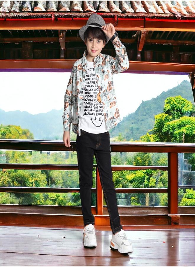 CHOiCE - Chic Boys' Attire Set (Shirt and T-Shirt) Aged 3 - 2024 Summer Designs - Silky Fabrics & Vivid Colors for an Elegant, Easygoing Ensemble, Now at 🌈 CHOICE - Image 1