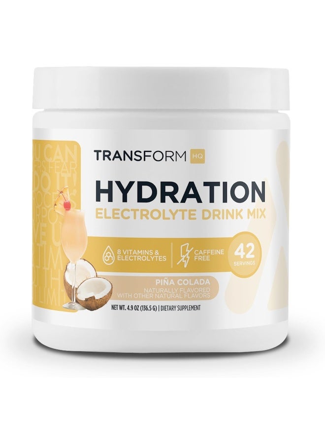 TransformHQ Hydration 42 Servings (Pina Colada) - Electrolytes, Mental Clarity, Vitamins - Image 1