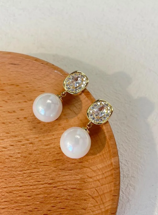Take Two Take Two Gold Faux Pearl Embellished Earrings
