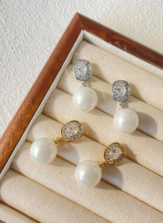 Take Two Take Two Gold Faux Pearl Embellished Earrings