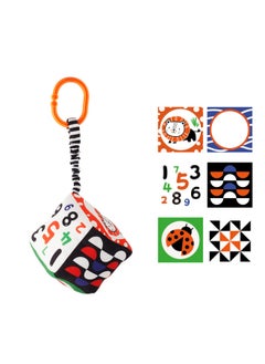 Generic Baby Cloth Book Black And White Animal Visual Shape Color Cognition 0-3 Years Old Baby Cloth Book Baby Toy-Color:960-1 Square Bell Cotton Ball (with Mirror) Bag 49g  - Image 1