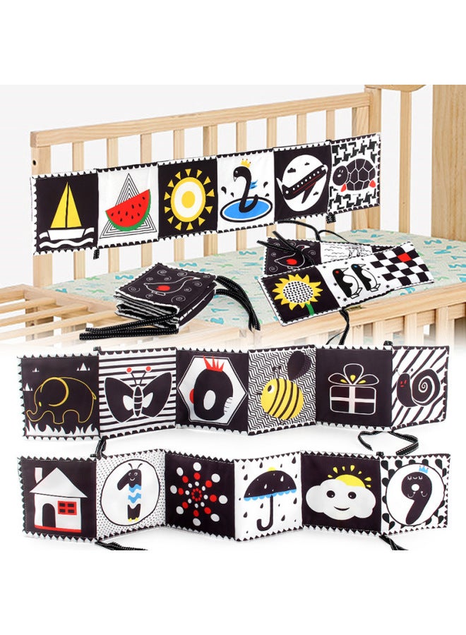 Baby Cloth Book Black And White Animal Visual Shape Color Cognition 0-3 Years Old Baby Cloth Book Baby Toy-Color:960-1 Square Bell Cotton Ball (with Mirror) Bag 49g  - Image 3