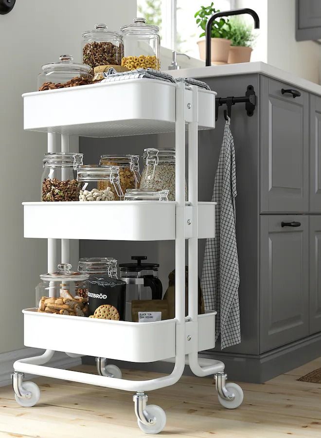Trolley, white, 35x45x78 cm - Image 1