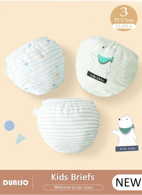 3 Pack Children's Briefs Set Kid's Cotton Underwear Short Briefs Breathable and Soft Underpants with High Elastic Waistband Soft Little Boy Pants Are Highly Absorbent