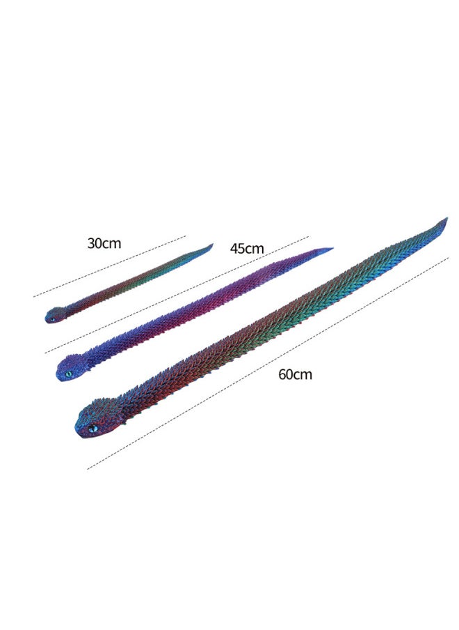 null - 3d Printed Snake Toy Joint Movable Simulation Animal Model Gift Bjd Props Green Snake Children's Toy Viper-Color:Viper [white] Joints Are Movable-Size:60cm - Image 1