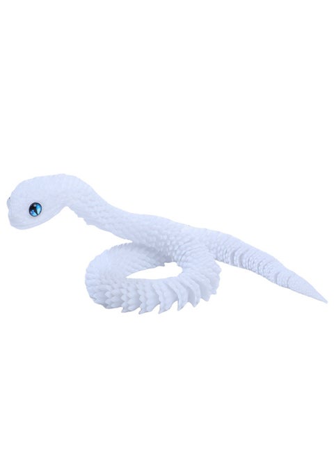 3d Printed Snake Toy Joint Movable Simulation Animal Model Gift Bjd Props Green Snake Children's Toy Viper-Color:Viper [white] Joints Are Movable-Size:60cm