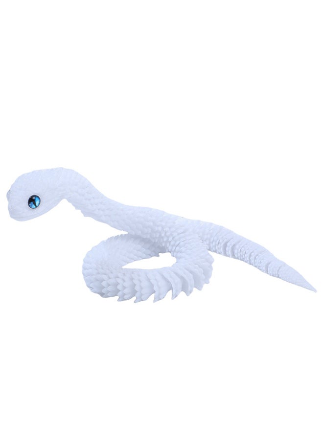 null - 3d Printed Snake Toy Joint Movable Simulation Animal Model Gift Bjd Props Green Snake Children's Toy Viper-Color:Viper [white] Joints Are Movable-Size:60cm - Image 1