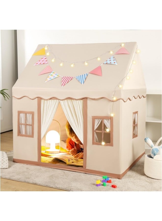GGEROU Large Kids Tent House Indoor,Toddler Play Tent With Birthday Party Decoration,Indoor Outdoor Play house for Baby Princess Castle Tent,Kids Indoor Room Toys for Boys Girls Age 3-10 Years Old - Image 1