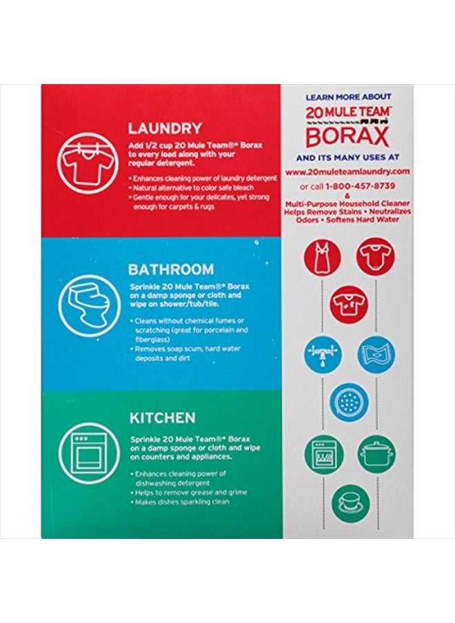 20 Mule Team All Natural Borax Detergent Booster & Multi-Purpose Household Cleaner, 65 Ounce, 4 Count  - Image 2