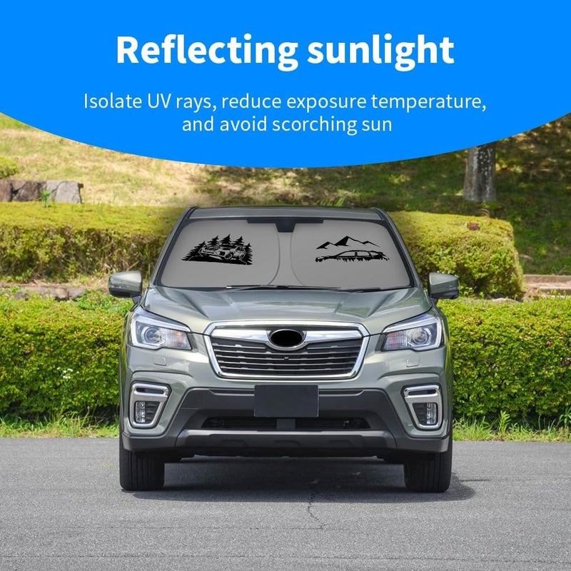 uunonaha غطاء واقي للزجاج ��لأمامي متوافق مع سيارات Subaru Forester، يحجب أشعة الشمس ويحمي العينين، قابل للطي (لطراز Forester) - Image 2