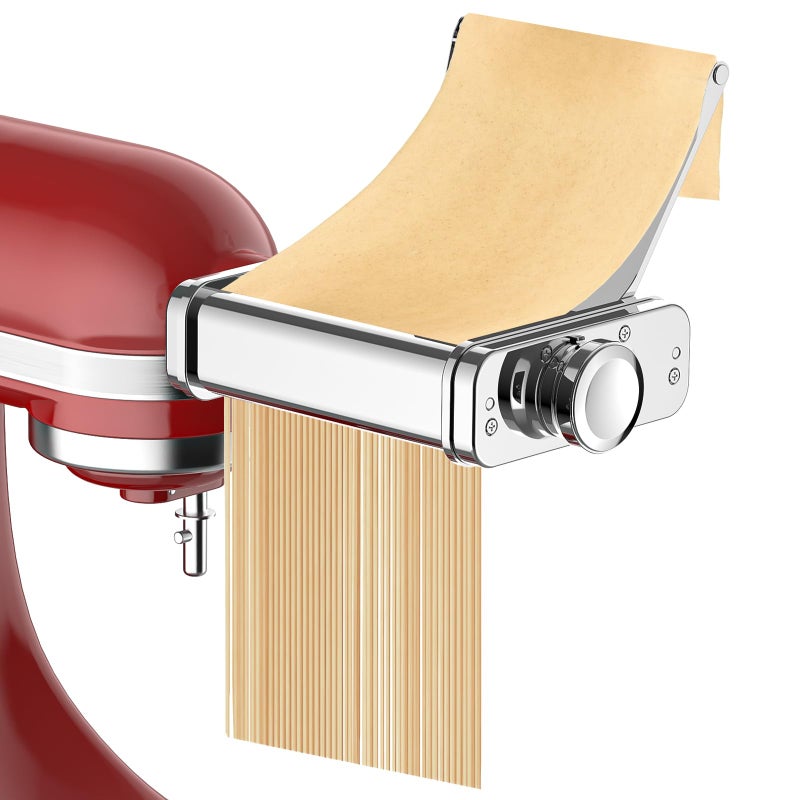 FOCOllK 3-in-1 Pasta Attachment for KitchenAid Stand Mixer - Stainless Steel Pasta Maker with Roller, Spaghetti & Fettuccine Cutters | Professional Pasta Accessories for Homemade Noodles & Italian Cuisine - Image 1