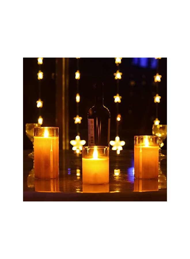 The Bros Flameless Led ing, Real Wax Fake Wick Moving Flame Faux Wickless Pillar Battery Operated with Timer Remote Glass Effect for Festival Wedding Home Party Decor - Image 5