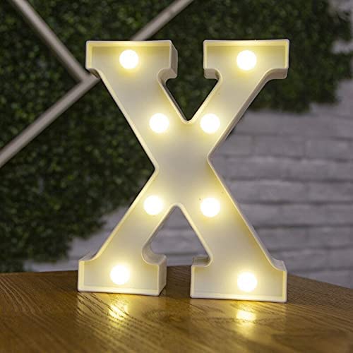 Quace Marquee Alphabet Number Sign Light Hanging Table Top Decoration for Party Alphabet X - Image 1