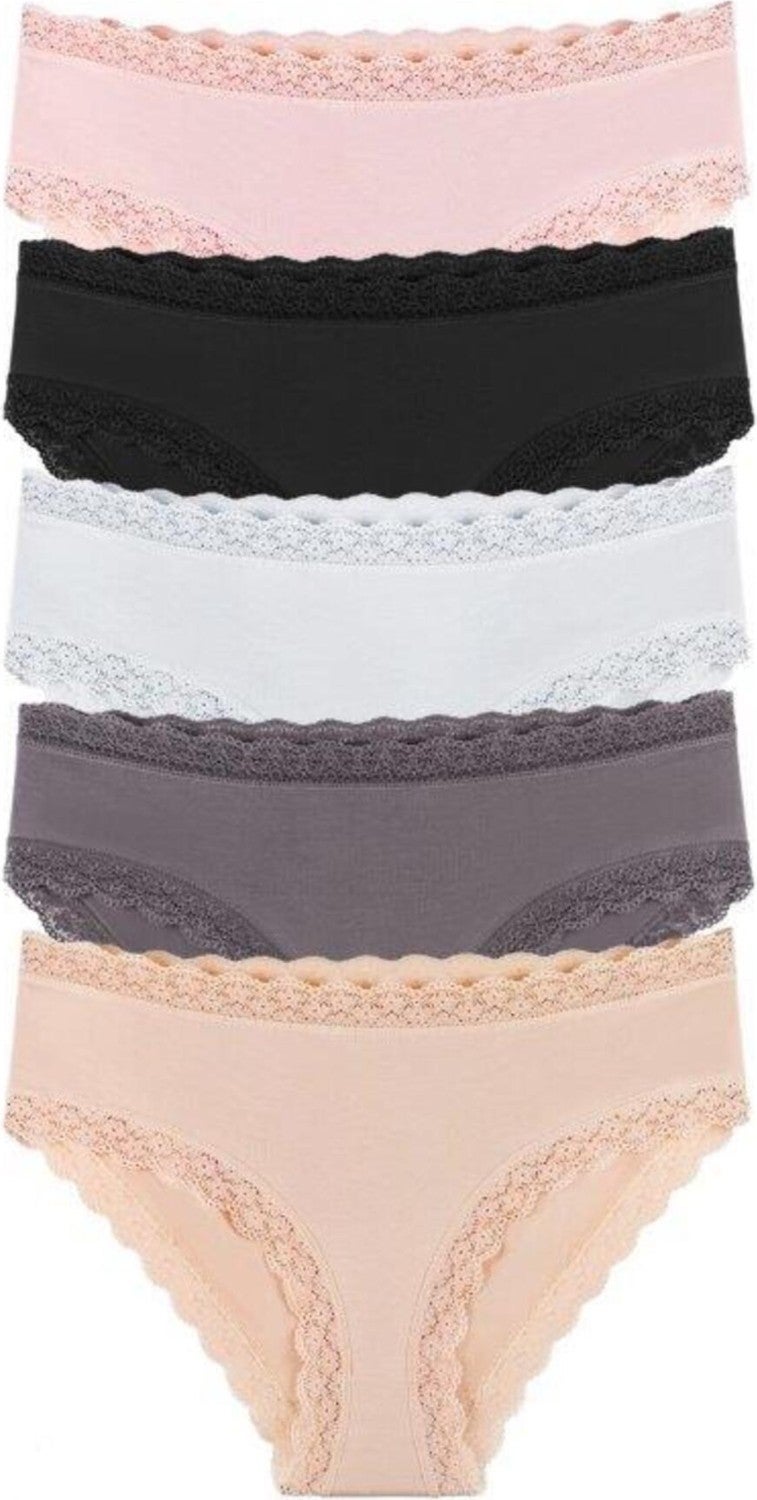 Sensu Women's Lacy Mixed Colors Slip Panties 5 Pack Set KTS3070-5 - Image 5