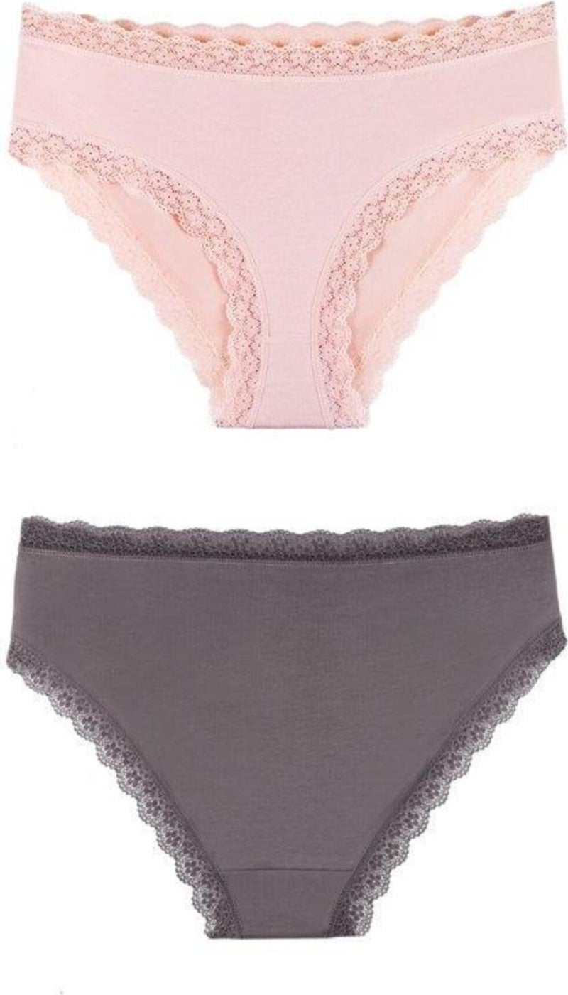 Sensu Women's Lacy Mixed Colors Slip Panties 5 Pack Set KTS3070-5 - Image 2
