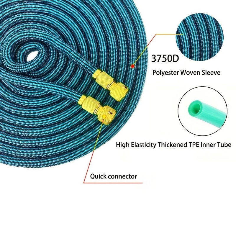 Blue Black Stripes High Pressure Car Wash Gun with Foam Pot And 50FT Retractable Hose - Image 4