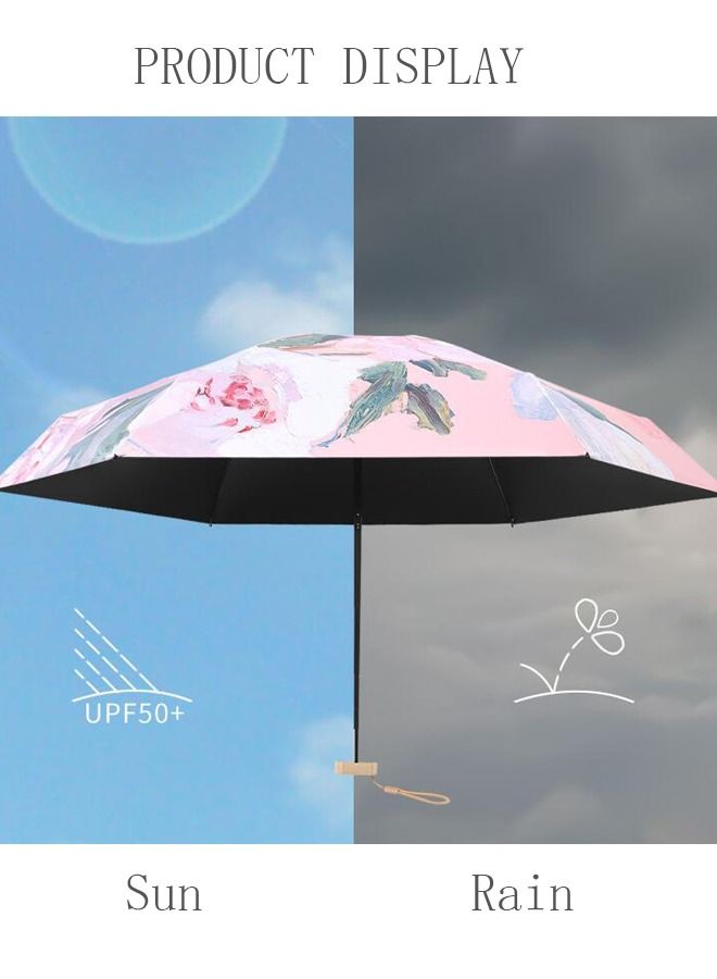DUNISO Mini Windproof Folding Travel Umbrella Anti-UV Sun And Rain Umbrellas Compact Portable For Women - Image 2