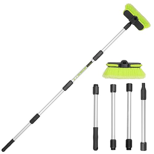ZimiTeda 65”165cm Car Wash Brush Long Handle Soft Bristle Scrub Cleaning Mop with 4 Hand-held Places Extendable Washing Brushes Broom Kit for RV Boat Truck SUV Caravan Solar Panel House Siding,Sweep Snow - Image 1
