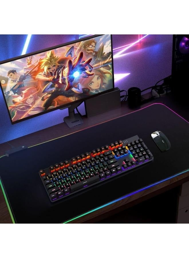 Large LED RGB Mouse Pad-Waterproof Fabric Surface, and Non-Slip Rubber Base for Laptop Keyboard-800*300*3mm - Image 3