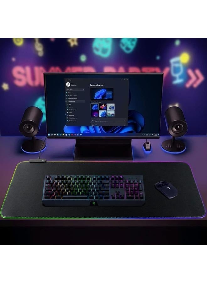 Large LED RGB Mouse Pad-Waterproof Fabric Surface, and Non-Slip Rubber Base for Laptop Keyboard-800*300*3mm - Image 5