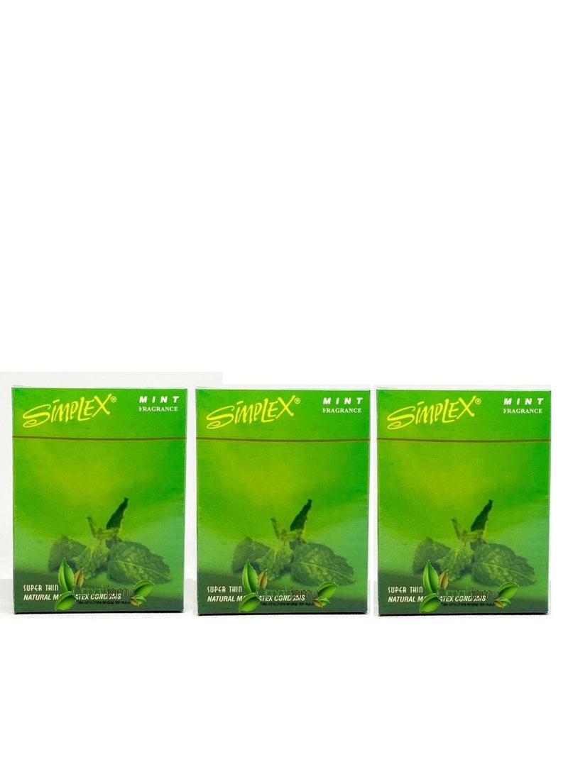 سيمبليكس 3 عبوات من 3 قطع من الواقي الذكري بنكهة النعناع من سيمبلكس - Image 1