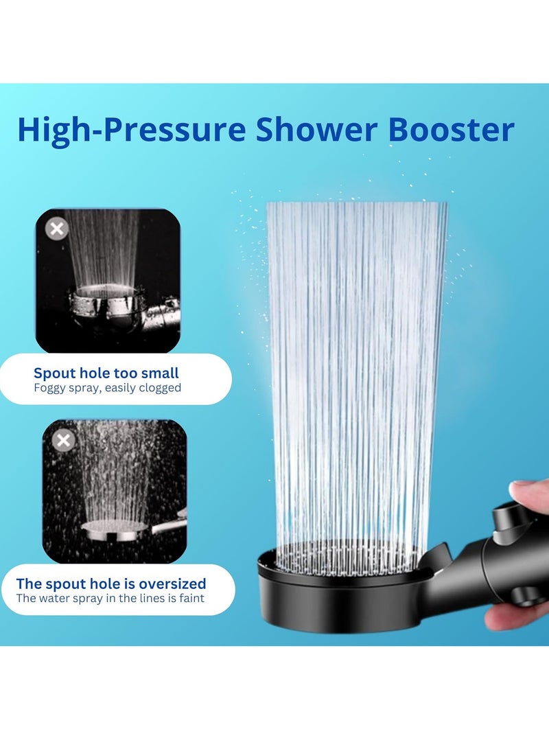 Relex Shower Head Set, High Pressure with 1.5M Hose, Modern Handheld Design Shower Head with Holder, 5 Jet Types for Spa, Bathing (Silver) - Image 5