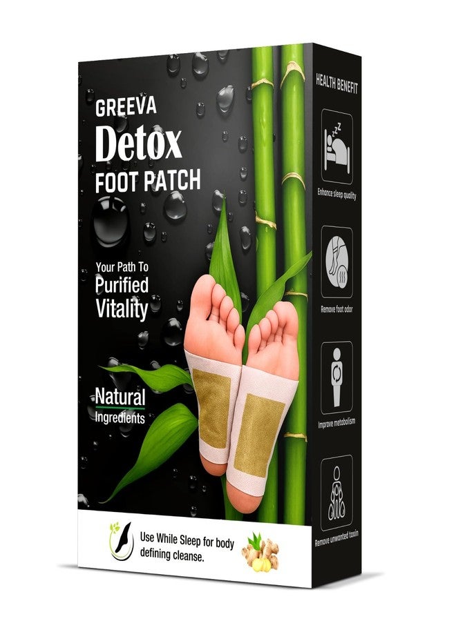 GREEVA Premium Detox Foot patches 10 pads, Pain Relief, Stress Relief Sleep Patch, Cleansing Toxin Remover Foot Pads for Detoxification, For Men & Women (Patches 10) - Image 1