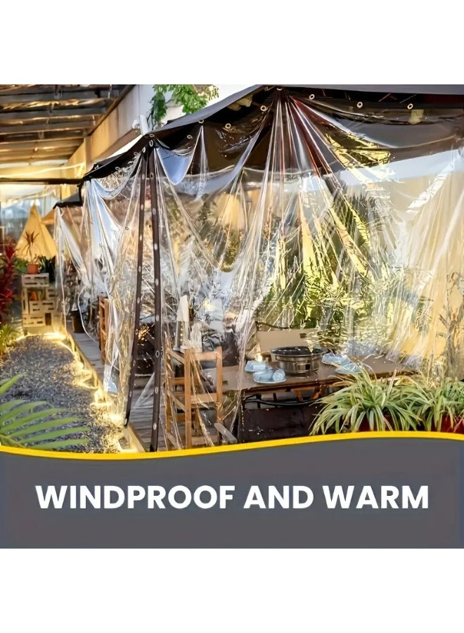 1pc Transparent PVC Waterproof Tarpaulin for Outdoor Rain Protection - Image 3