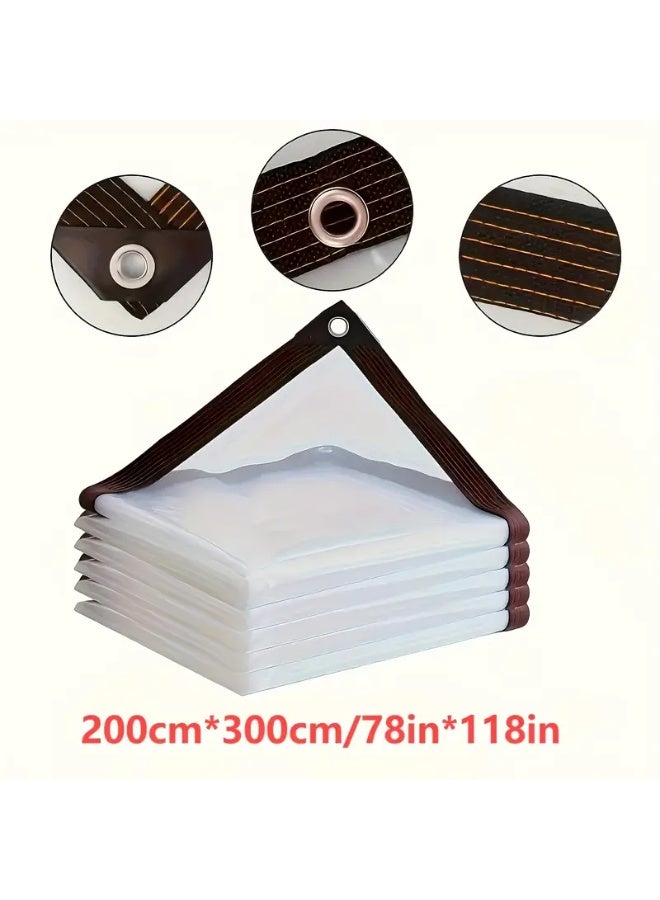 1pc Transparent PVC Waterproof Tarpaulin for Outdoor Rain Protection - Image 5