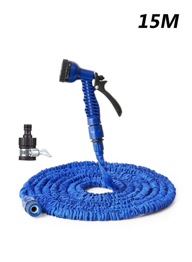Scalable 50 Foot (Approximately 15 Meters) Flexible Garden Hose, Multifunctional Hose Nozzle, Lightweight, No Tangles Or Water Hoses, Suitable For Outdoor, Yard, Lawn, Car Wash, Ocean, And Camping Vehicle Use（Blue） - Image 1