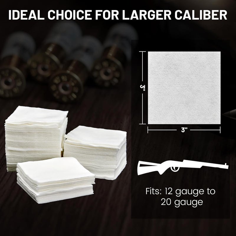 PINGMIC Gun Cleaning Patches - Lint Free, Highly Absorbent, 2"x2" Cleaning Patches for Firearms 9mm /.30cal, 3"x3" for 12-20 Gauge, Bulk Gun Wipes - Image 5