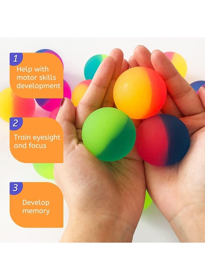 NYVIO Bouncy Balls for Kids 24PCS, 45MM Rainbow Bouncing Balls, Party Favors for Kids Birthday, Return Gifts, Pinata Fillers, Goodie Bag Toys, Classroom Rewards, Colorful Mini Bounce Balls - Image 2