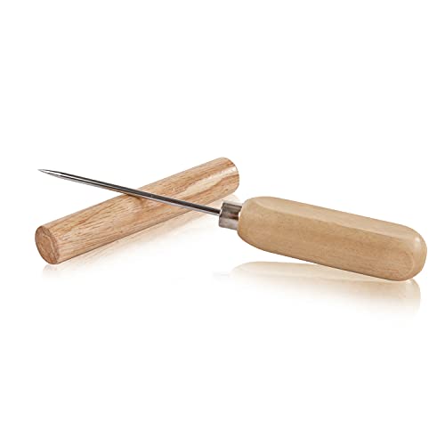 True Spike Stainless Steel Ice Pick Tool with Cover and Wood Handle for Cocktails Restaurant Bars Camping Bartender Home Bar Accessories 85