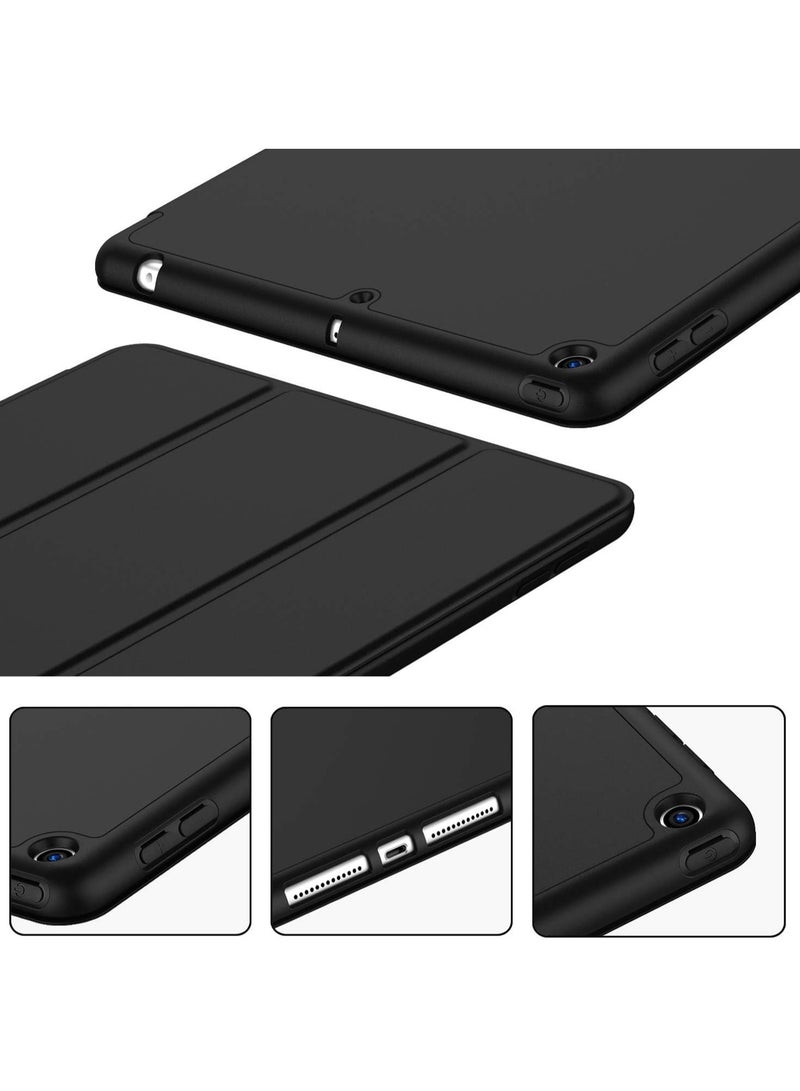 DUSALA iPad 9th Generation Case 2021/iPad 8th Generation Case 2020 10.2 Inch with Pencil Holder, iPad 7th Gen 2019 Case with Soft Baby Skin Silicone Back, Auto Wake/Sleep Cover (Black) - Image 3