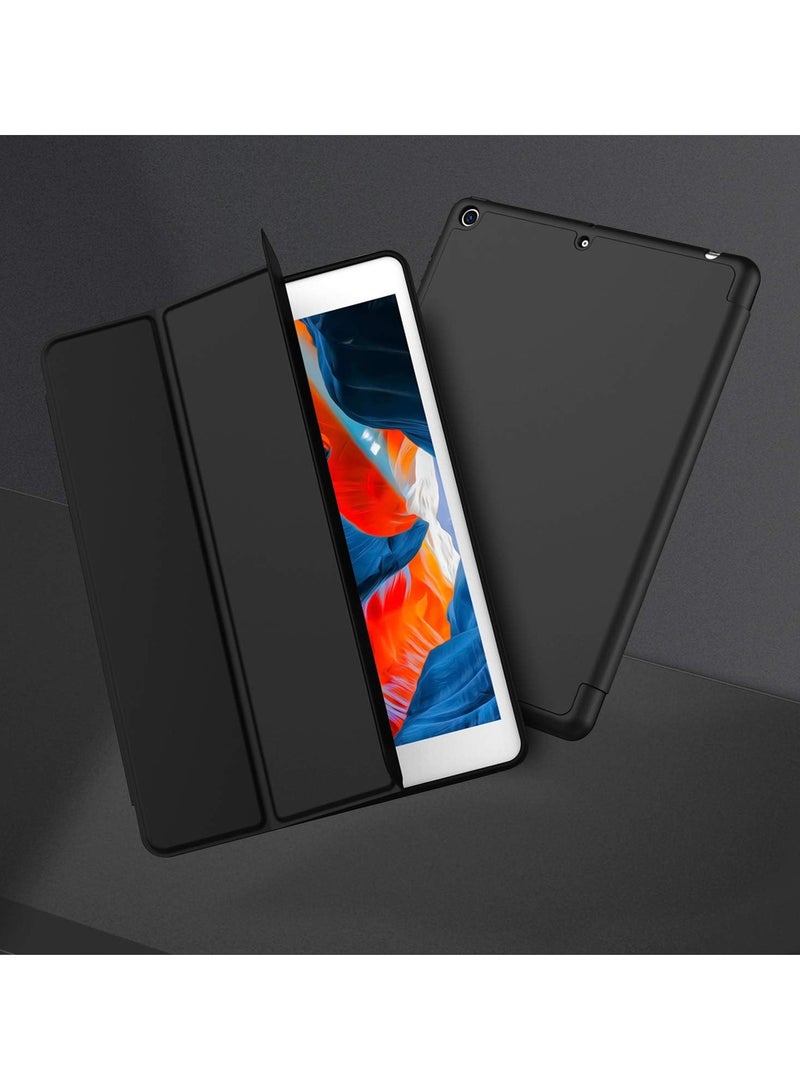 DUSALA iPad 9th Generation Case 2021/iPad 8th Generation Case 2020 10.2 Inch with Pencil Holder, iPad 7th Gen 2019 Case with Soft Baby Skin Silicone Back, Auto Wake/Sleep Cover (Black) - Image 5